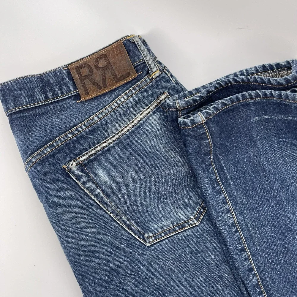 RRL Double RL Ralph Lauren Selvedge Jeans 34x32 Slim Fit Made in USA